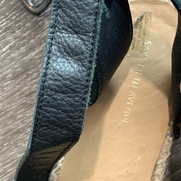 Saks Fifth Avenue leather espadrilles. FLAWED - Picture 6 of 10